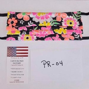 Black and floral face mask covering washable